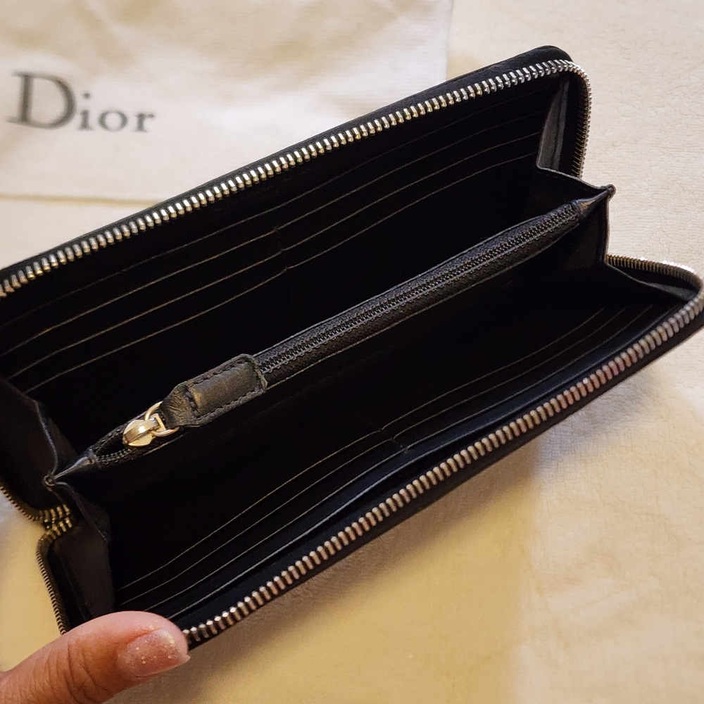 Dior Patent Black Trotter Long Zip Wallet - Picture 8 of 13